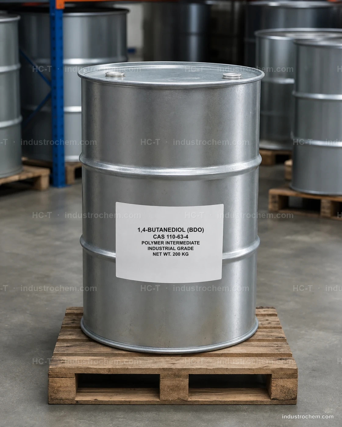 1,4-Butanediol BDO CAS 110-63-4 in an industrial steel drum