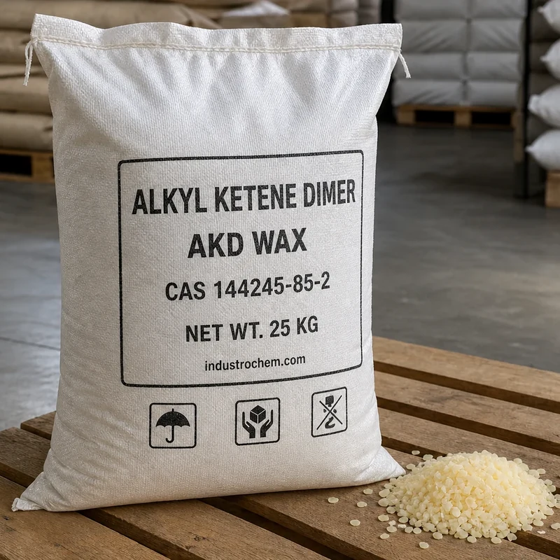شمع ثنائي مركب ألكيل كيتين (AKD) CAS 144245-85-2، كيس سعة 25 كجم ثنائي مركب ألكيل كيتين (شمع AKD) CAS 144245-85-2