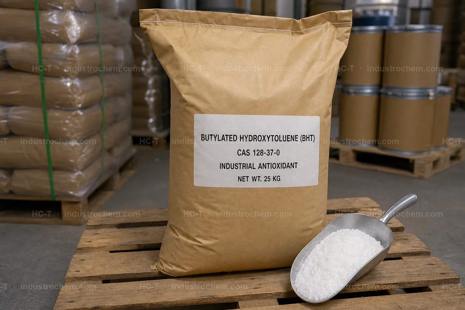 Butylated hydroxytoluene BHT CAS 128-37-0 industrial packaging