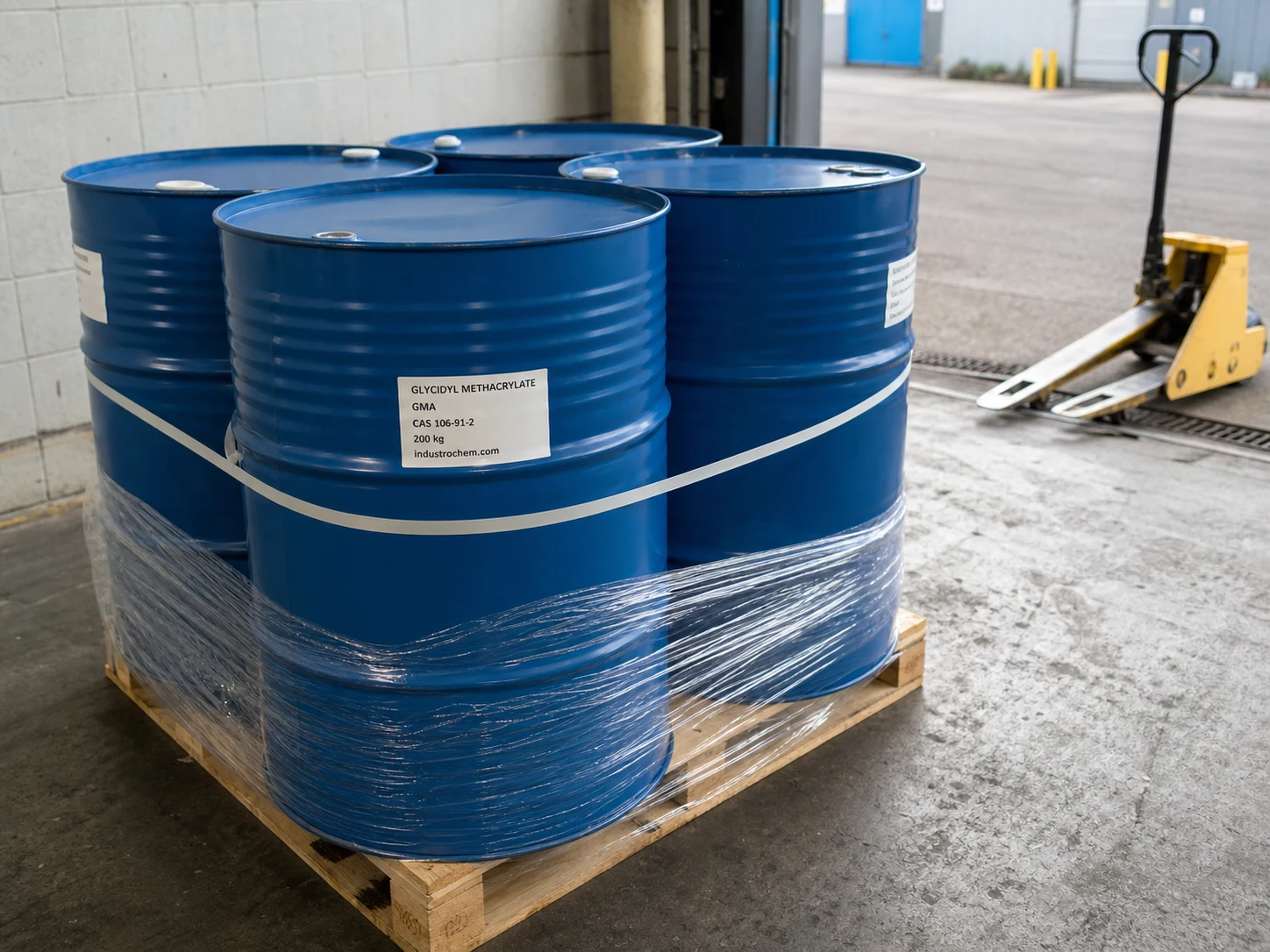 glycidyl-methacrylate-gma-cas-106-91-2-palletized-export-drums Glycidyl Methacrylate (GMA) CAS 106-91-2