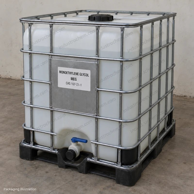 Monoethylene Glycol (MEG) — IBC packaging illustration Monoethylene Glycol (MEG) CAS 107-21-1