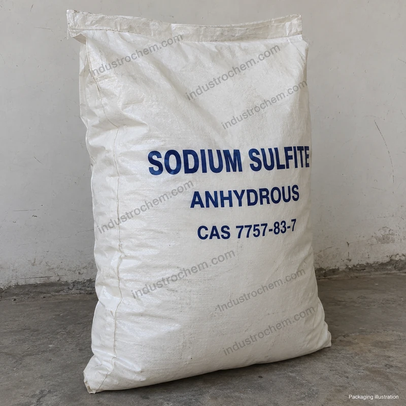 Sodium Sulfite Anhydrous CAS 7757-83-7 — three-quarter packaging view Sodium Sulfite Anhydrous CAS 7757-83-7
